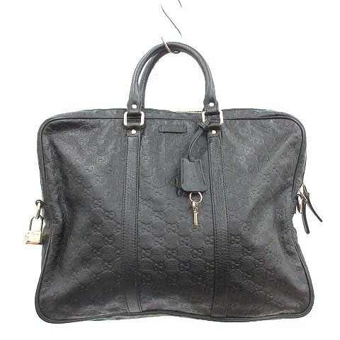 グッチ GUCCI ビジネスバッグ ブリーフケース ハンド GG シマ レザー 
