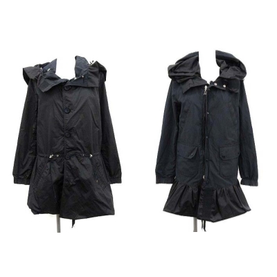 モンクレール MONCLER S サカイ YUKI コート リバーシブル 00 XS 紺 黒 