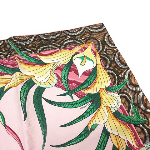 HERMES エルメス カレ 90 ザンベジ川の行進　シルクスカーフ エルメスカレ90 ザンベジ川の行進 ピンク系/マルチ レディース