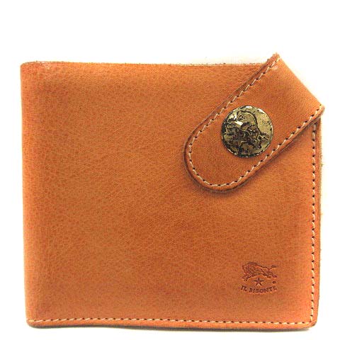 イルビゾンテ Il Bisonte 財布 二つ折り ミニ レザー スナップベルト 茶 Yi28 D メンズ レディース 081 ベクトルパーク