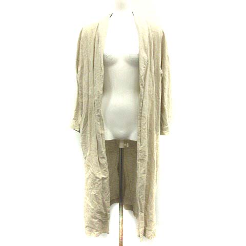 アングリッド Ungrid 19ss コート ショールカラー ガウン ロング リネン 麻 F ベージュ Yi37 レディース 081 ベクトルパーク