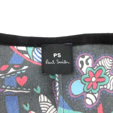 ポールスミス PAUL SMITH 18AW ワンピース ひざ丈 花柄 シフォン リボン 七分袖 40 グレー /EK ポールスミス PAUL SMITH PS 18AW ワンピース ひざ丈 七分袖 フレア