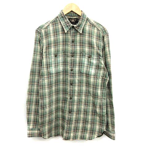 ダブルアールエル RRL ラルフローレン シャツ 長袖 チェック コットン 