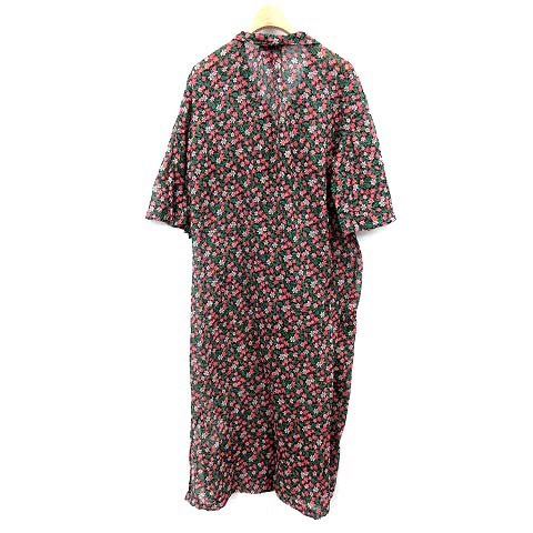 レインスプーナー Reyn Spooner ワンピース 花柄 シャツ オープンカラー 透け感 黒 ピンク グリーン G レディース 081 ベクトルパーク