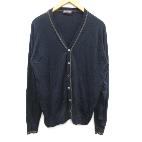 ジョンスメドレー John Smedley カーディガン ニット エクストラファインメリノウール L 紺 ネイビー St メンズ 081 ベクトルパーク
