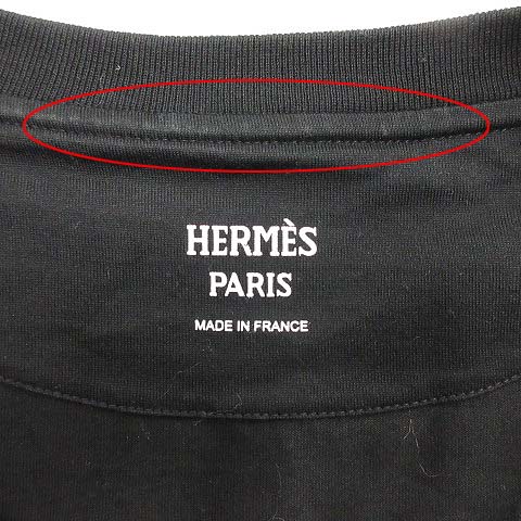 エルメス HERMES Tシャツ カットソー 半袖 シェーヌダンクル 刺繍 42  