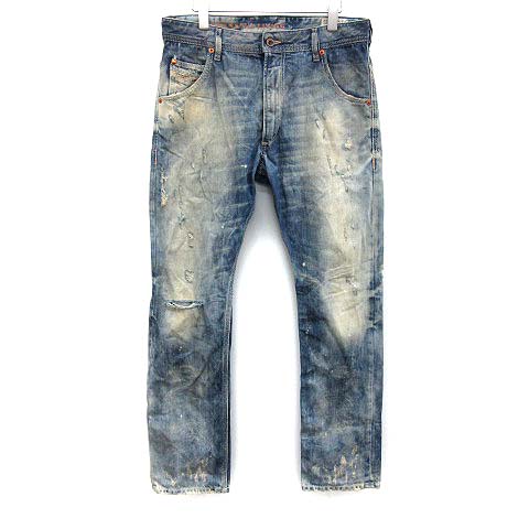 ディーゼル Diesel デニム ジーンズ パンツ Krooley ダメージ加工 ストレート W31 L32 インディゴ Kh メンズ 081 ベクトルパーク