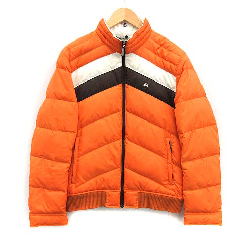 バーバリーブラックレーベル Burberry Black Label ダウンジャケット アウター 裏地ノバチェック ジップアップ スタンドカラー M オレンジ Kh メンズ 081 ベクトルパーク