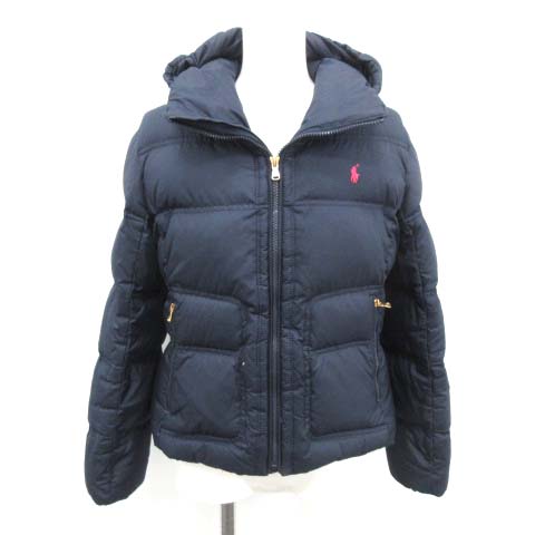 ラルフローレン RALPH LAUREN ダウンジャケット フード XL 紺 ネイビー 