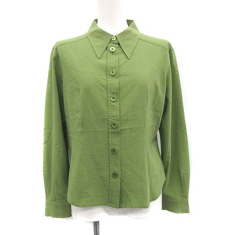 イヴサンローラン Yves Saint Laurent シャツ ブラウス 長袖 36 黄緑 ライトグリーン Ym レディース 081 ベクトルパーク