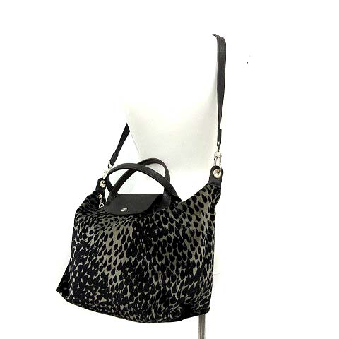 ロンシャン LONGCHAMP ハンドバッグ トート ショルダー 2WAY ベロア 総 