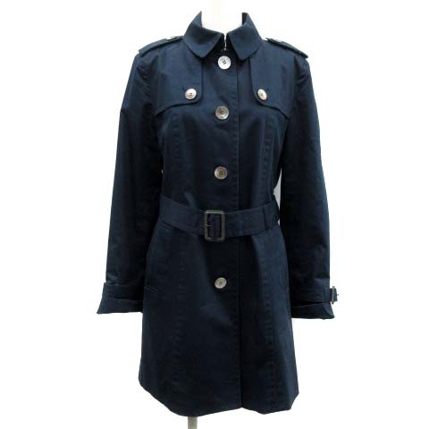 ダックス Daks トレンチコート スプリングコート 春アウター ロゴボタン 40 L 紺 ネイビー Oi D レディース 081 ベクトルパーク