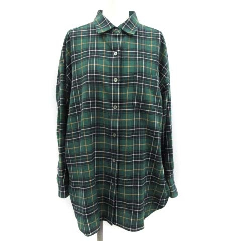 23区 オンワード樫山 カンクリーニ Canclini 18aw ネルシャツ カットソー 長袖 チェック 38 M 緑 グリーン Oi レディース 081 102103120032 ベクトルパーク