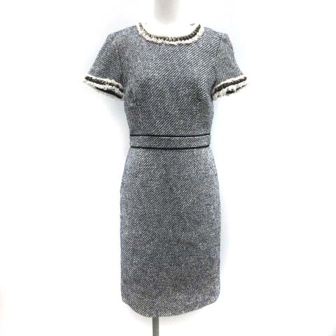 トリーバーチ TORY BURCH 2 M ワンピース ツイード ひざ丈 半袖  