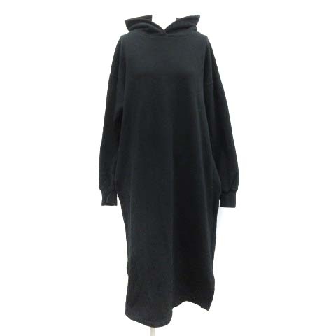 イエナ スローブ Iena Slobe 19aw 裏毛フードワンピース ロング ミモレ丈 パーカー 長袖 黒 ブラック St レディース 081 ベクトルパーク