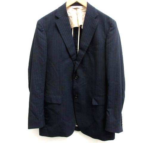 ポールスチュアート Paul Stuart 50r Xl スーツ セットアップ 上下 ジャケット テーラード サイドベンツ 2b パンツ スラックス ストライプ 紺 ネイビー Ek メンズ 081 ベクトルパーク