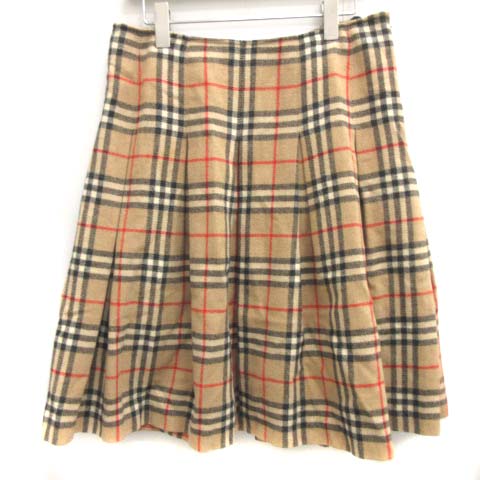 バーバリー ロンドン BURBERRY LONDON 42 XL スカート ひざ丈 プリーツ  