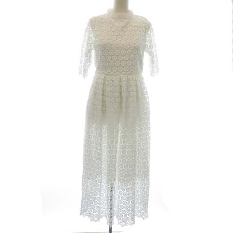 未使用品 アンドドットノスタルジア Nostalgia 総レースワンピース ロング 五分袖 タグ付き M 白 ホワイト Pj レディース 081 ベクトルパーク