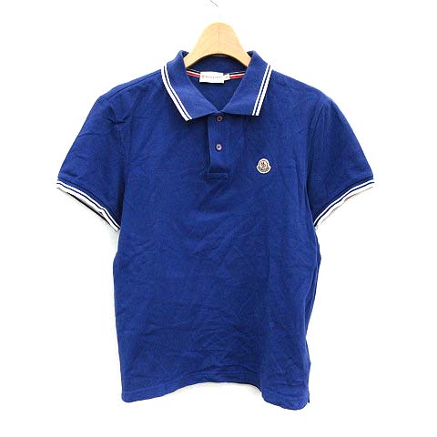 美品【MONCLER】ポロシャツ S 青/紫 MONCLER 青 ポロシャツ 美品【MONCLER】ポロシャツ S 青/紫 本日限定