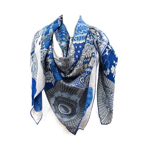 エルメス HERMES 18SS スカーフ ストール ショール カレ140 侍の鎧兜  