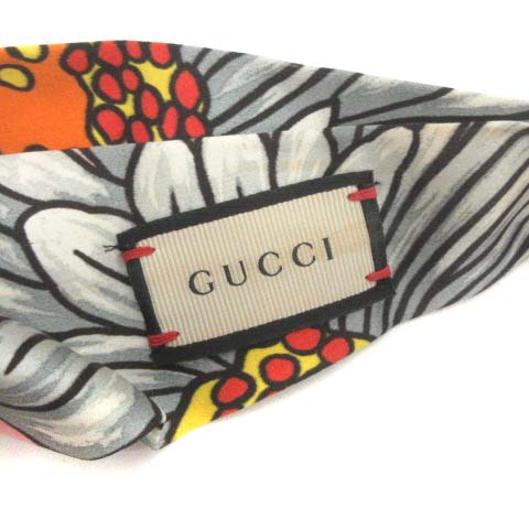 グッチ GUCCI ヘアバンド カチューシャ シルク フラワープリント 花柄