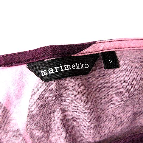 マリメッコ marimekko ワンピース 半袖 ドット 水玉 ひざ丈 S パープル