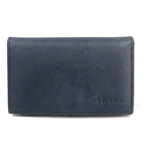 プラダ Prada カードケース 名刺入れ レザー 紺 ネイビー Ym Oh D メンズ レディース 081 ベクトルパーク
