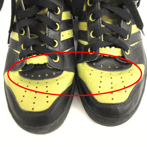 adidas ジェレミースコット黒/黄 ハイカット バスケットシューズ USED】adidas×JEREMY SCOTT(アディダス×ジェレミースコット