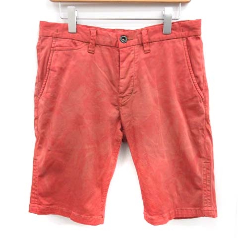 デンハム Denham Raptor Short ショートパンツ ハーフパンツ ボタンフライ 総柄 32 L 赤 レッド Oi メンズ 081 ベクトルパーク