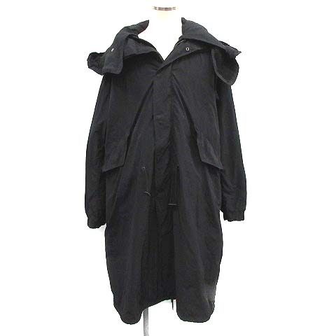 エイトン Aton 18aw Air Ventile Fishtail Coat フィッシュテールモッズコート ロング アウター フード ライナー付き 4 Xl 黒 ブラック Ym メンズ 081 ベクトルパーク