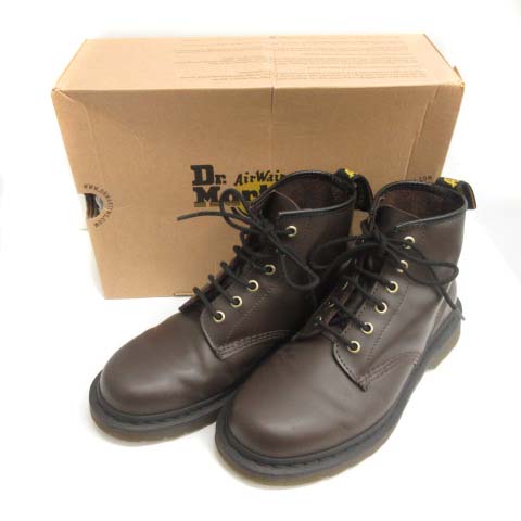 ドクターマーチン Dr Martens ショートブーツ ヴィンテージ Vintage 編み上げ レースアップ 6ホール Uk6 25cm 茶 ブラウン Mf34 メンズ 081 ベクトルパーク