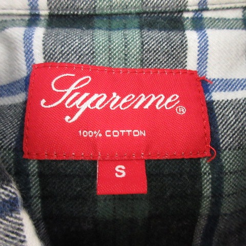 シュプリーム SUPREME ネルシャツ シャツ 長袖 チェック カーキ S 白