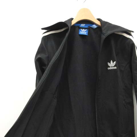 2013年製adidas古着トラックジャケットスリーラインブラックフーディK44 アディダスオリジナルス adidas originals 14年 M トラック