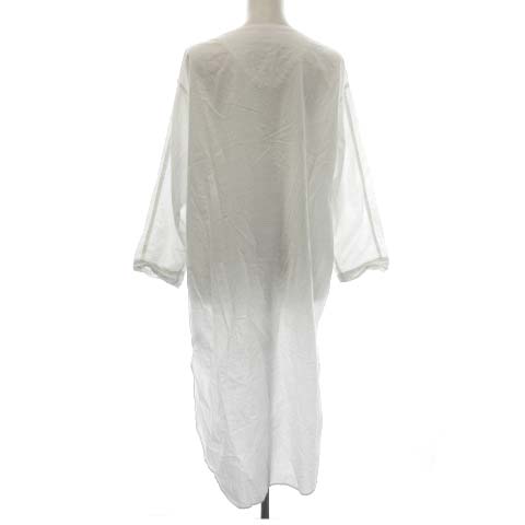 トゥデイフル Todayful ワンピース ヘンリーネックシャツドレス 長袖 Vネック プルオーバー ロング マキシ コットン F 白 ホワイト Pj レディース 081 ベクトルパーク