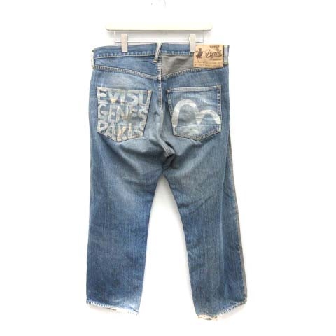 エヴィス EVISU パリス PARIS デニムパンツ ジーンズ ダメージ加工 白 