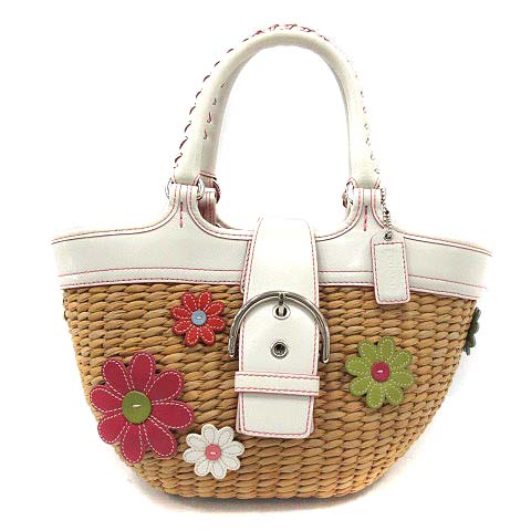 COACH コーチのかごバッグ ベージュ/ライム COACH コーチのかごバッグ