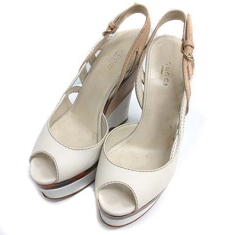 グッチ GUCCI ストラップサンダル ウェッジソール ハイヒール 37 24cm 