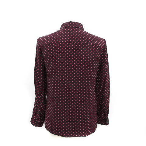 グッチ GUCCI ブラウス シャツ 長袖 ドット シルク 36 XS 茶 グッチ GUCCI ブラウス シャツ 長袖 ドット シルク 36 XS 茶