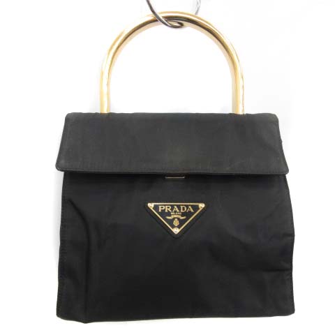 プラダ PRADA ハンドバッグ ワンハンドル ナイロン ゴールドハンドル 