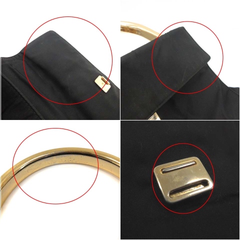 プラダ PRADA ハンドバッグ ワンハンドル ナイロン ゴールドハンドル