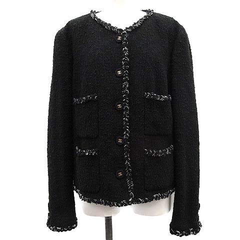 シャネル CHANEL 07P ココボタン ココマーク ノーカラージャケット  