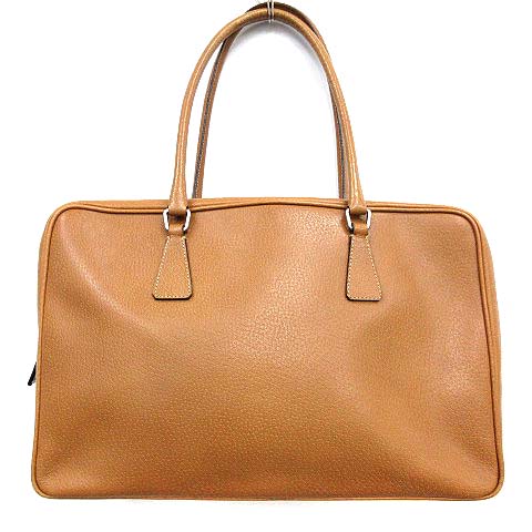 プラダ PRADA ビジネスバッグ レザー トートバッグ ベージュ 茶 