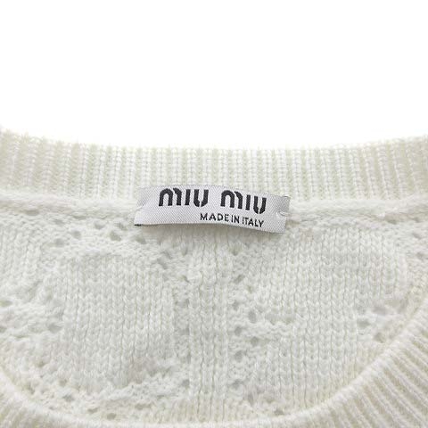 ミュウミュウ miumiu ニット セーター クルーネック 長袖 かぎ針編み 