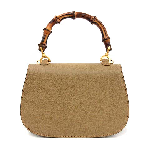 Gucci グッチ バンブー レザー ハンドバッグ 0188 406 000 ベージュ gy