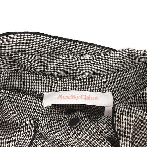 シーバイクロエ SEE BY CHLOE シャツワンピース ひざ丈 長袖 ギンガム