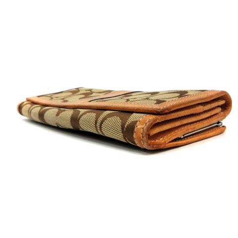 新品☆COACH (コーチ) 折り財布　ブラウン　シグネチャー レザー コーチ COACH 財布 （ブラウン） -waja bazar - 海外