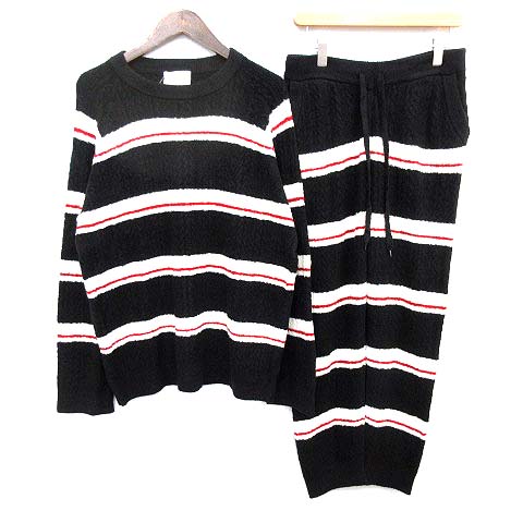 ジェラートピケ Gelato Pique 18aw Joel Robucho ジョエルロブション ルームウェア セットアップ 長袖 ボーダー パンツ M 黒 ブラック G メンズ 081 ベクトルパーク