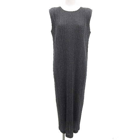 プリーツプリーズ Pleats Please イッセイミヤケ ワンピース ロング ノースリーブ プリーツ 4 Ll グレー Yt レディース 081 ベクトルパーク