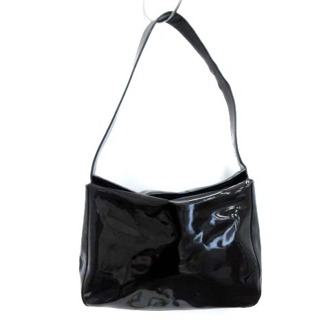プラダ PRADA ワンショルダーバッグ エナメル 黒 ブラック /EK  