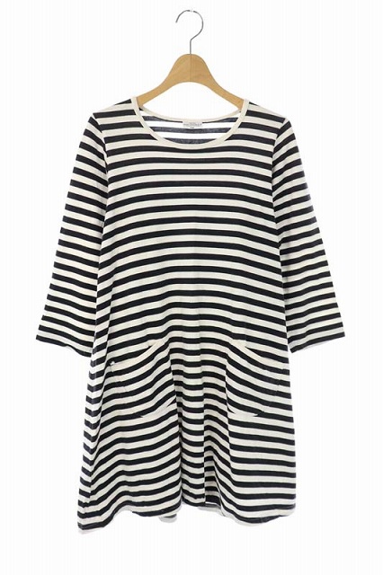 マリメッコ Marimekko ワンピース ミニ チュニック 長袖 ボーダー160 黒 白 Mf キッズ 081 ベクトルパーク